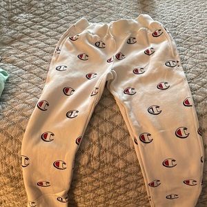 Small Champion White Sweatpants.